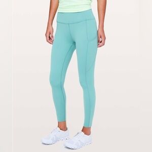 Lululemon Fast & Free 7/8 Tight II Nulux 25" Pacific Breeze Size 4